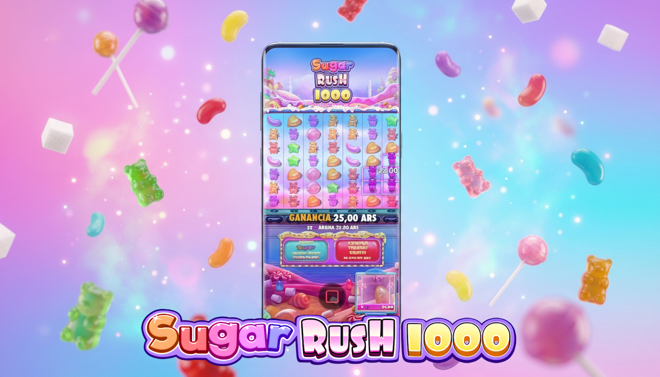 La versión móvil de Sugar Rush en Argentina es una tragamonedas de 7x7 con bonificaciones y una jugabilidad cómoda para Android y iOS